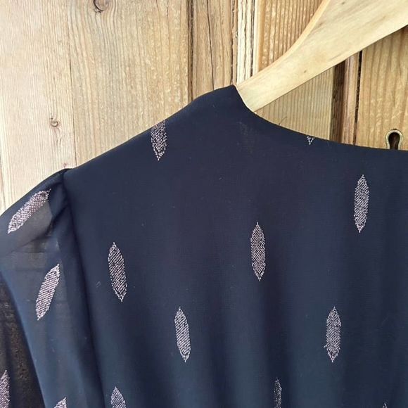 1. State Women's Size‎ XS Black Pink V-Neck Sheer Long Sleeve Dress V-Neck - Picture 9 of 11